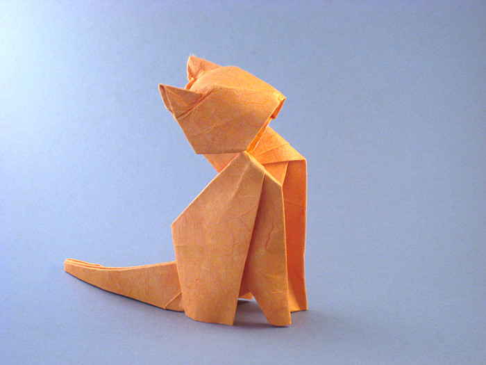 Origami Cat - 15 degree 2007 by Seiji Nishikawa folded by Gilad Aharoni