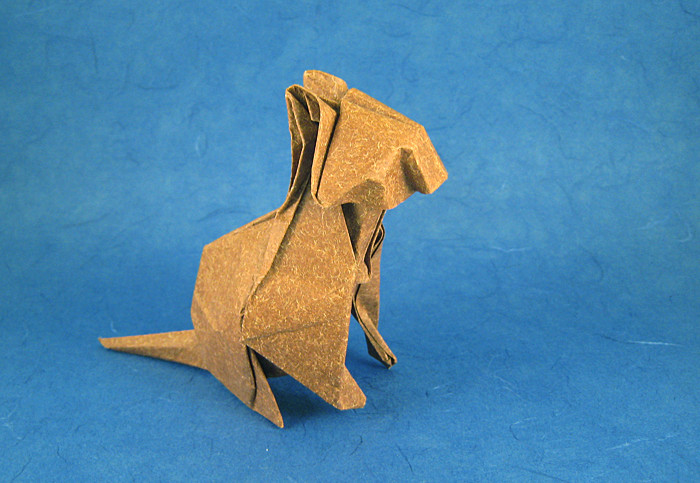 Origami Cat - seated by David Brill folded by Gilad Aharoni