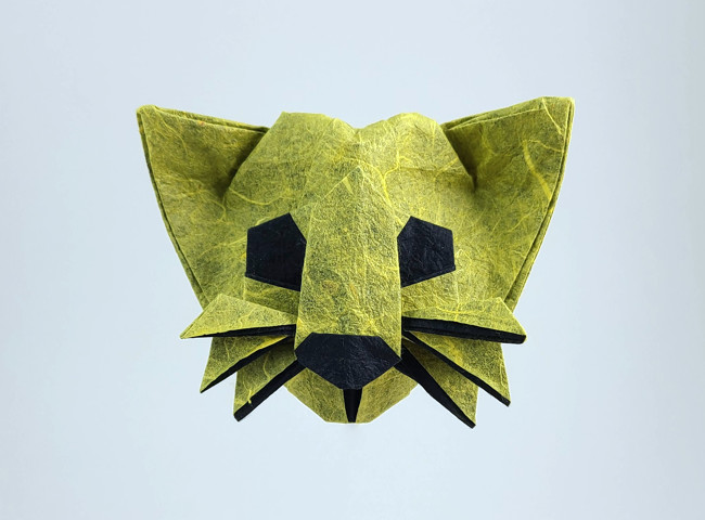 Origami Cat mask by Quentin Trollip folded by Gilad Aharoni