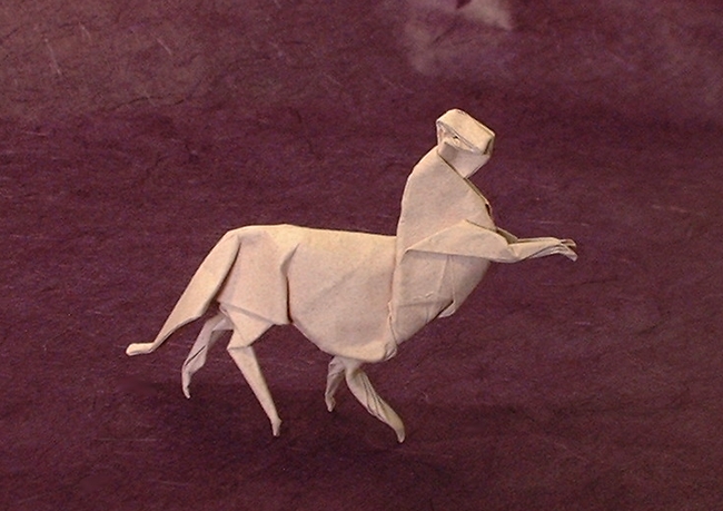 Origami Centaur by Gabriel Alvarez Casanovas folded by Gilad Aharoni