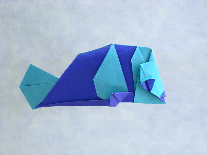 Origami Cheerful fish by Katrin Shumakov folded by Gilad Aharoni