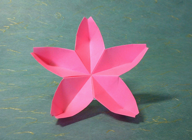 Origami Cherry blossom (linked) by Toshikazu Kawasaki folded by Gilad Aharoni