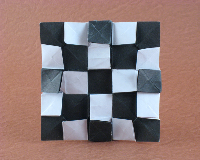 Origami Chessboard - 5X5 - clean by John Montroll folded by Gilad Aharoni