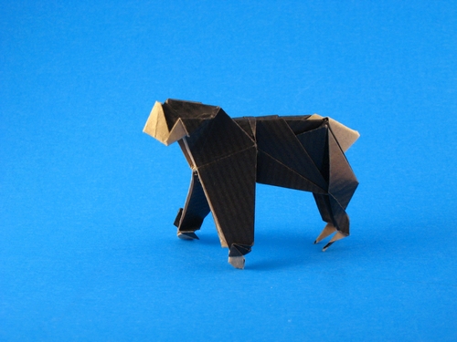 Origami Chimpanzee by Fuchimoto Muneji folded by Gilad Aharoni