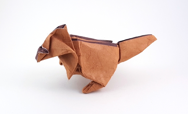 Origami Chipmunk by Ashimura Shun'ichi folded by Gilad Aharoni