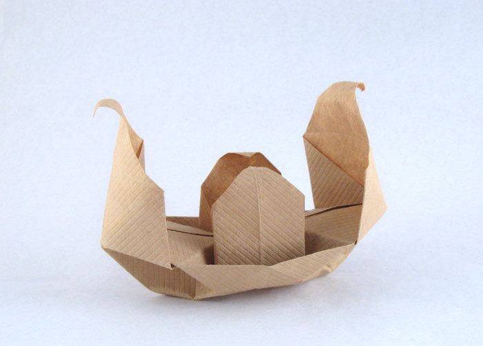 Origami Cleopatra boat by Gershon Legman folded by Gilad Aharoni