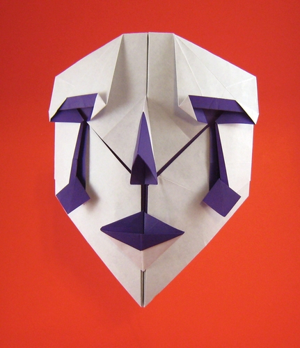 Origami Clown mask 2 by Hideo Komatsu folded by Gilad Aharoni
