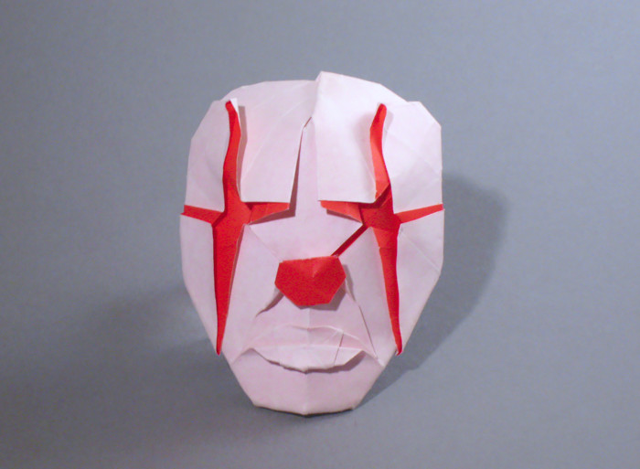Origami Clown mask by Hideo Komatsu folded by Gilad Aharoni