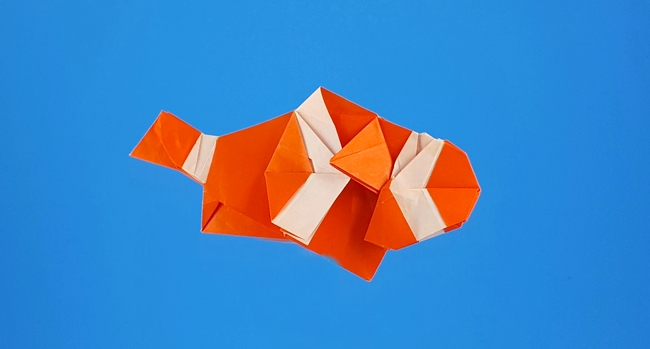 Origami Clown anemonefish by Morisawa Aoto folded by Gilad Aharoni