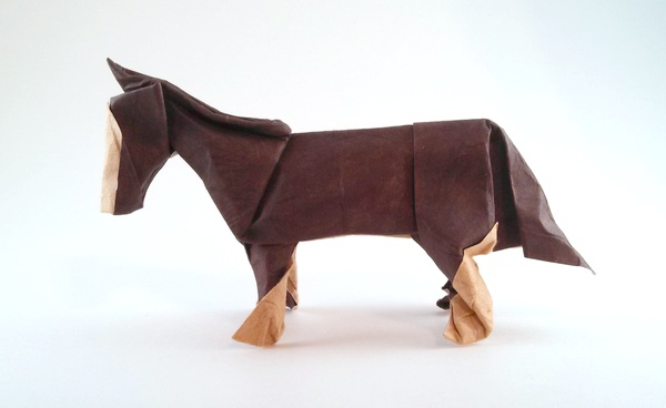 Origami Clydesdale by John Montroll folded by Gilad Aharoni