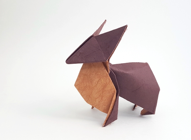 Origami Corgi by David Brill folded by Gilad Aharoni