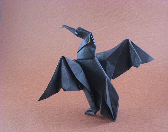 Origami Cormorant by Michael G. LaFosse folded by Gilad Aharoni