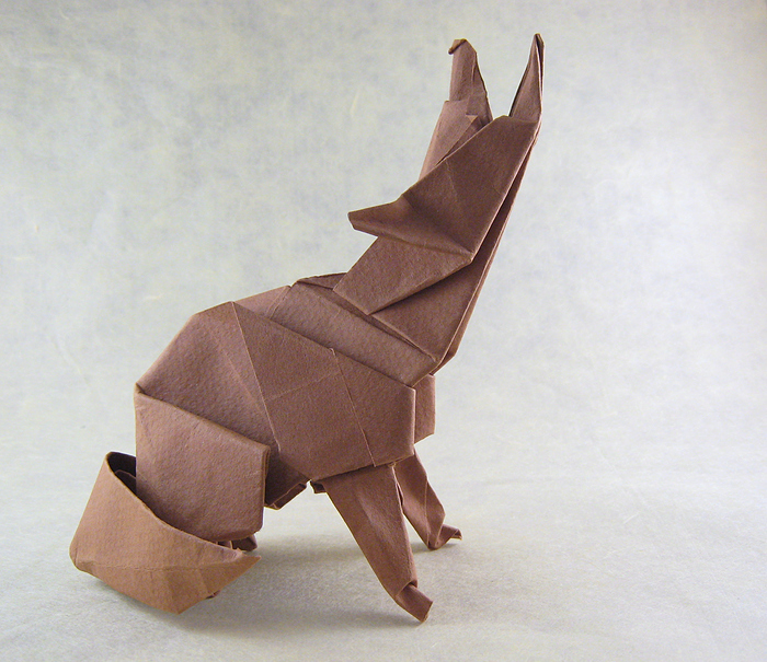 Origami Coyote by Roman Diaz folded by Gilad Aharoni