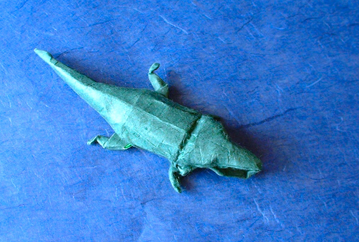 Origami Crocodile by Lionel Albertino folded by Gilad Aharoni