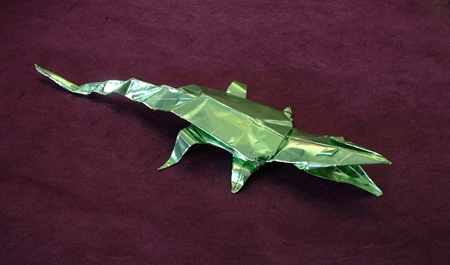 Origami Crocodile by John Montroll folded by Gilad Aharoni