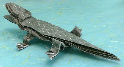 Origami Crocodile by John Montroll folded by Gilad Aharoni