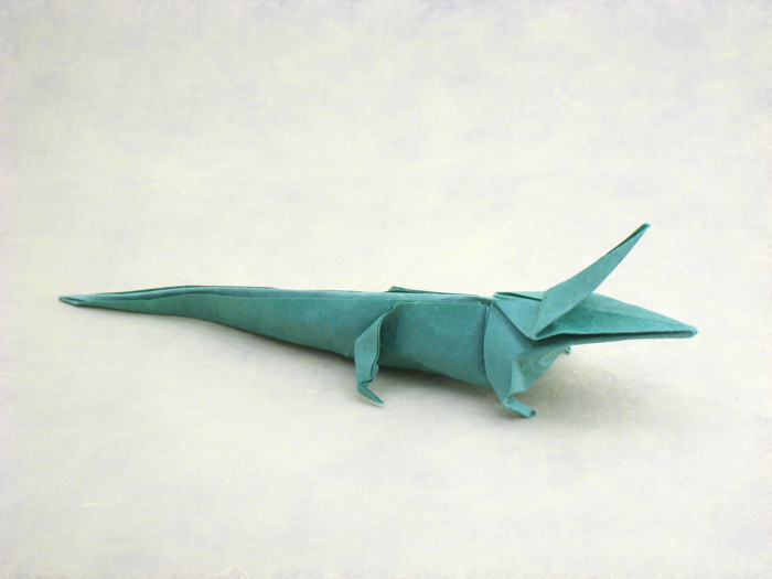 Origami Crocodile by Jozsef Zsebe folded by Gilad Aharoni