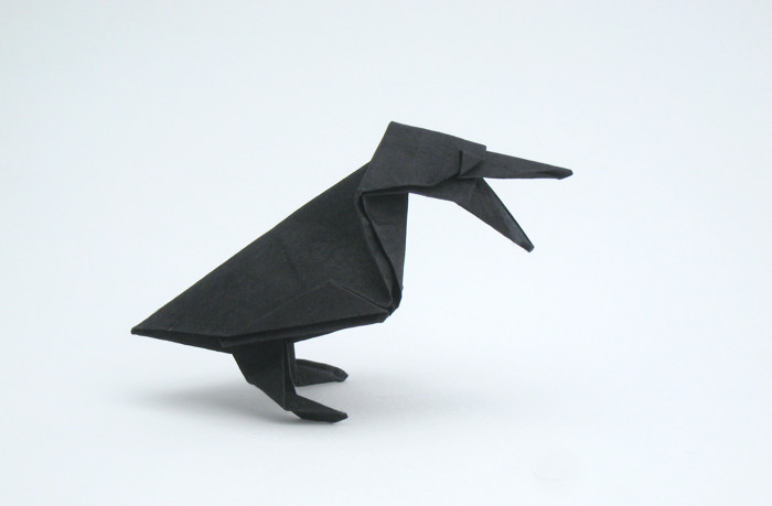 Origami Crow by Kunihiko Kasahara folded by Gilad Aharoni