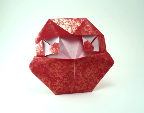 Origami Daruma doll by Kumasaka Hiroshi folded by Gilad Aharoni