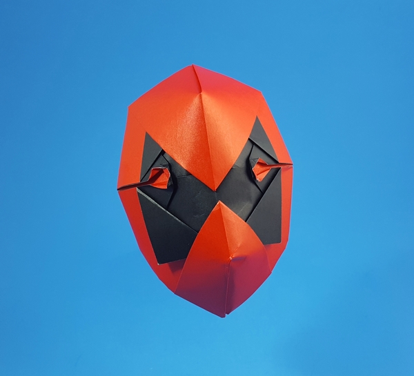 Origami Deadpool mask by Sebastien Limet (Sebl) folded by Gilad Aharoni