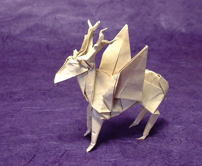 Origami Deer with wings by Jun Maekawa folded by Gilad Aharoni