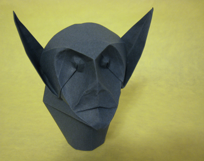 Origami Demon mask by Eric Joisel folded by Gilad Aharoni