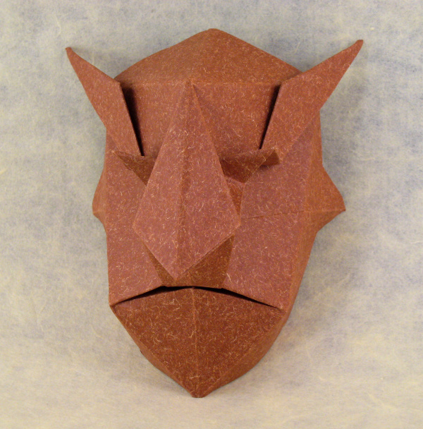 Origami Devil mask by Jun Maekawa folded by Gilad Aharoni