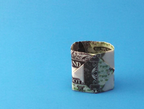 Origami Money diamond ring by Cindy Ng folded by Gilad Aharoni