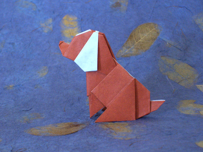 Origami Dog by Ryo Aoki folded by Gilad Aharoni
