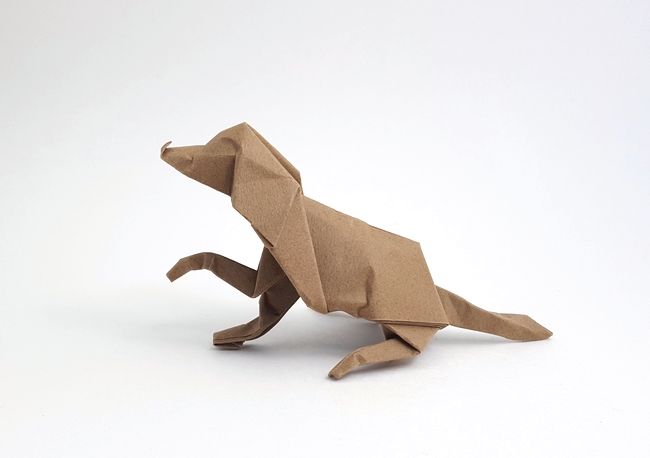 Origami Dog by David Brill folded by Gilad Aharoni