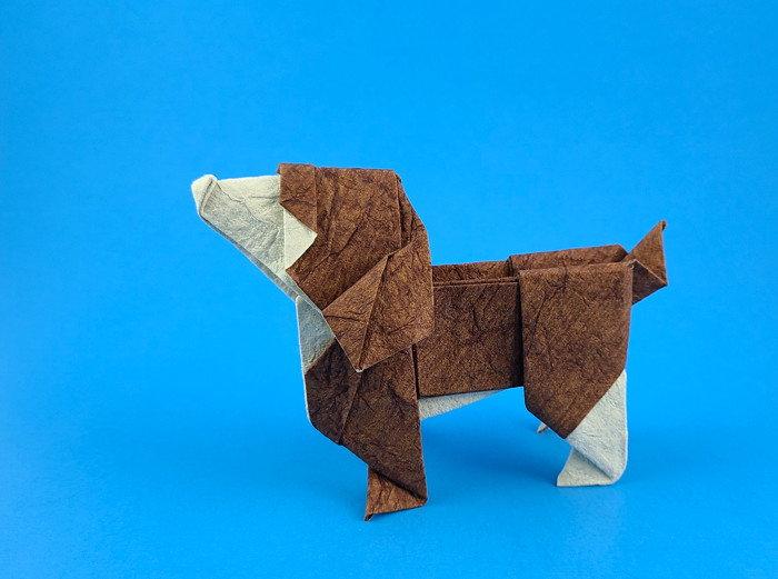 Origami Dog by Andrew Hudson folded by Gilad Aharoni