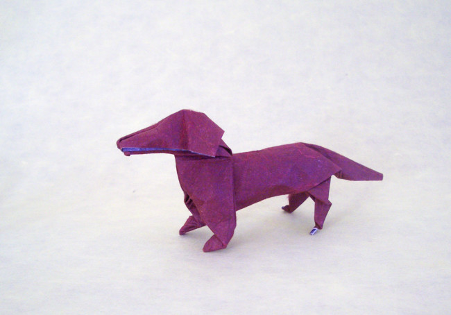 Origami Dog by John Montroll folded by Gilad Aharoni