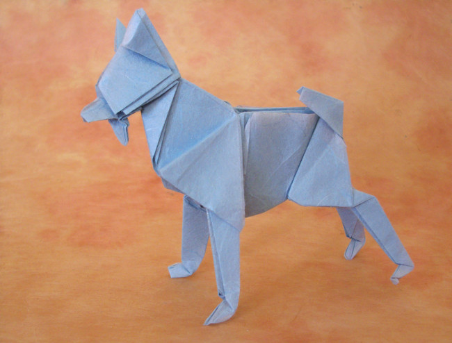 Origami Dog by Miyajima Noboru folded by Gilad Aharoni
