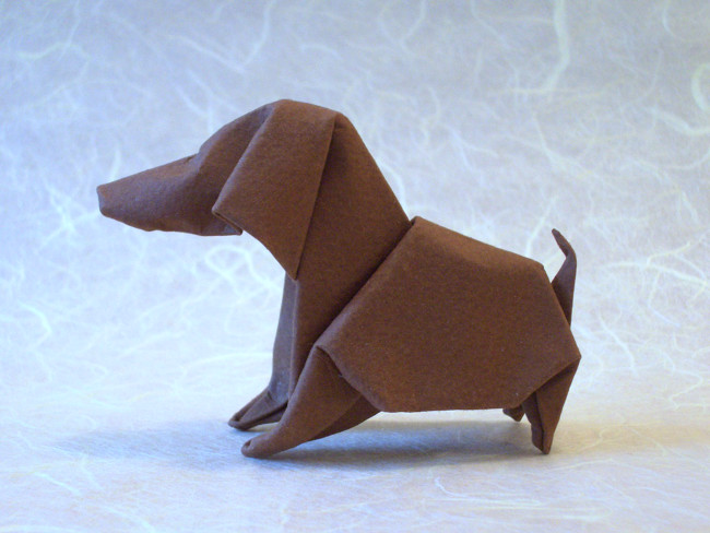 Origami Dog by Akira Yoshizawa folded by Gilad Aharoni