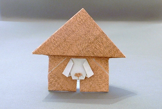 Origami In the doghouse by Stephen Weiss folded by Gilad Aharoni