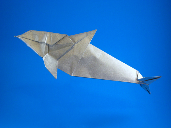 Origami Dolphin by Ryo Aoki folded by Gilad Aharoni