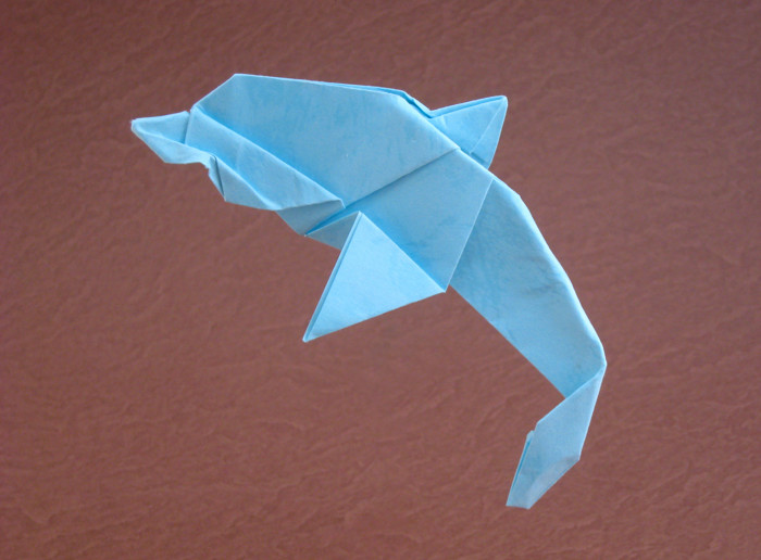 Origami Dolphin by Kunihiko Kasahara folded by Gilad Aharoni