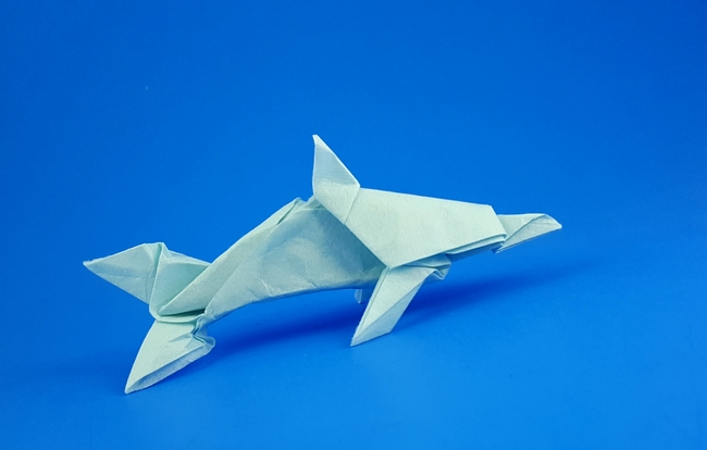 Origami Dolphin by John Montroll folded by Gilad Aharoni