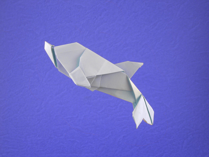 Origami Dolphin by Seo Won Seon (Redpaper) folded by Gilad Aharoni