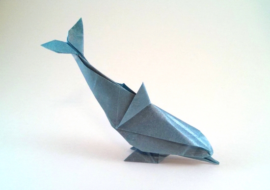 Origami Dolphin by Gerard Ty Sovann folded by Gilad Aharoni