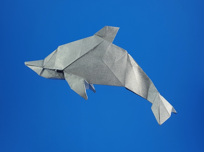 Origami Dolphin by Yoo Tae Yong folded by Gilad Aharoni