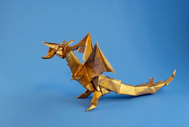 Origami Fiery dragon by Kade Chan folded by Gilad Aharoni