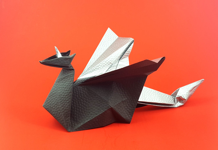 Origami Sant Jordi dragon by Oriol Esteve folded by Gilad Aharoni
