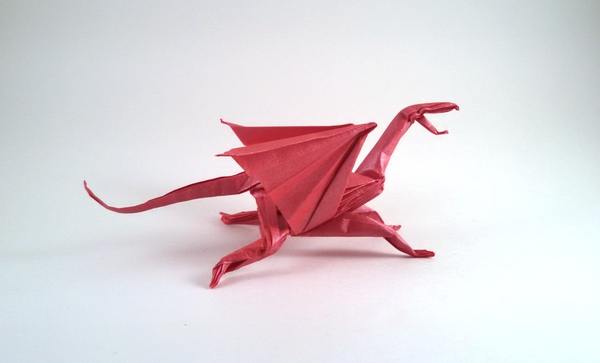 Origami Dragon - long-tailed by Matthew Green folded by Gilad Aharoni