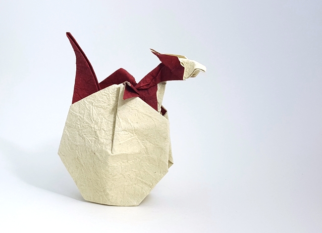 Origami Dragon hatchling by Paul Frasco folded by Gilad Aharoni