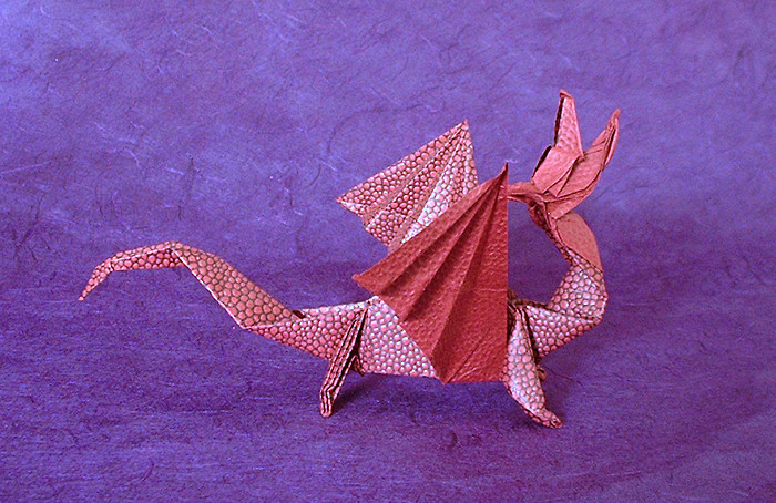Origami KNL dragon by Robert J. Lang folded by Gilad Aharoni
