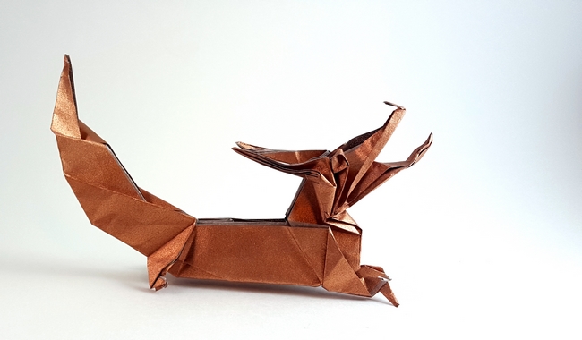 Origami Dragon by Kunihiko Kasahara folded by Gilad Aharoni