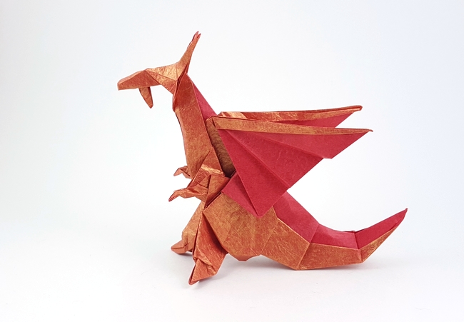 Origami Northern dragon by Hojyo Takashi folded by Gilad Aharoni