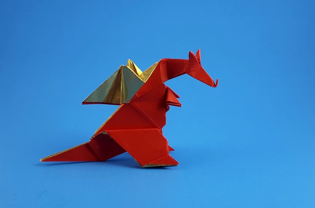 Origami Gentle Dragon by Hideo Komatsu folded by Gilad Aharoni