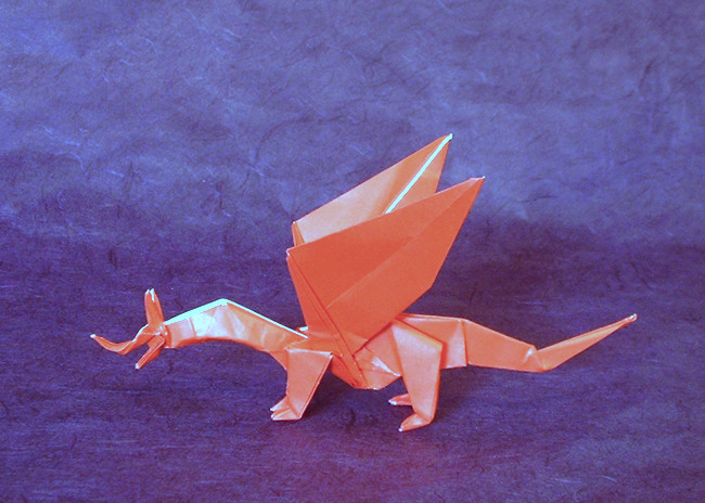 Origami Tri-horned dragon by Miyamoto Chuya folded by Gilad Aharoni